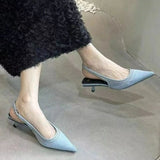 Advbridge Women Sandals 2024 Summer Bow Heels Luxury Pumps Female Comfortable Sandals Fashion Slingbacks Shoes for Women Zapatos De Mujer