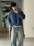 Advbridge Fashion Solid Fleece Turtleneck Sweater For Male Casual Loose Long Sleeve Knitted Pullover 2024 Autumn Thicken Warm Men's Jumper
