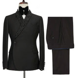 Advbridge Double Breasted Black Shawl Lapel  Slim Fit Mens Suits Wedding Groom Tuxedos Male Dress Party Jacket Pant Terno Masculino