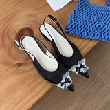 ADVBRIDGE  -  Satin Luxury Pointed Toe Mules Women Slides Butterfly-Knot Shallow Elegant Dress Shoes 2025 Summer Slingback Sandals Ladies