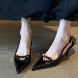 ADVBRIDGE  -  Fashion Pointed Toe Woman Pumps Sandals Slingbacks Buckle Strap Thin Heels Elegant Female Wedding Party Mules Shoes