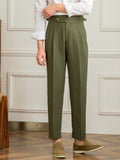 ADVBRIDGE  -  Three Gentleman Summer Naples Casual Straight Pants Men's Commuting Cotton and Linen Comfortable Breathable High Waist Pants