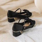 Advbridge Women's Chunky Block Pumps Slip On Low Heel Closed Round Toe Dress Classic Mid Square Shoes Wedding Party Office Lady Shoes