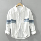 Advbridge Fashion Patchwork Contrasting Shirt for Men New Loose Cotton Casual Long Sleeve Shirt Men's Clothing