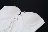 ADVBRIDGE  -  Lace-Up Suit for Women, Sweet Sexy Girl's Suit, Strapless and Asymmetry Dress, Prairie Chic, Summer