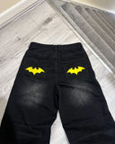 Advbridge American Style Baggy Oversized Jeans Y2K Harajuku Retro Hip-hop Streetwear Gothic Bat Pattern Casual Straight Wide-leg Pants Men