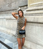 Advbridge Women's Leopard Print Sleeveless Dress Womens Dresses Sale Clearance Fashion Summer Short Party Elegant New Y2k