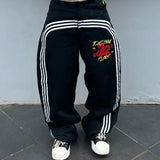 Advbridge Y2k Hip Hop Harajuku High Street Streetwear Mens Jeans Striped Pattern Printed Wide Leg Pants Casual Commuting Womens Pants
