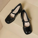 Advbridge Chunky Block Pumps for Women Slip On Low Heel Closed Round Toe Dress Classic Mid Square Shoes Wedding Party Office Lady  Shoes