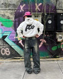 Advbridge Y2K American Retro Fashion Loose Oversized Sweatshirt Men Street Hip-hop Harajuku Letter Print Casual Versatile Hoodie Women