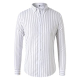 ADVBRIDGE  -  Trendy Men's Slim Fit Striped Long Sleeve Shirt - Breathable Cotton Casual  Office Wear, Fall-Winter Fashion Essentials