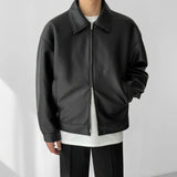 Advbridge Autumn Black Leather Jacket Men Fashion Oversized Leather Jackets Mens Streetwear Korean Loose Hip-hop Bomber Jacket Men Coat