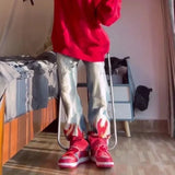 Advbridge Trousers Hip Hop Man Cowboy Pants Straight Ripped Men's Jeans with Holes Torn Broken Aesthetic Korean Fashion Cotton Original Xs