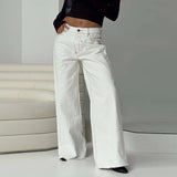 Advbridge Light Blue Fringes Jeans Women High Waist Zipper Pockets Wide Leg Long Denim Pants Female 2025 Spring Fashion Lady Streetwears ﻿