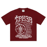 Advbridge Dark Summer New T Shirt for Men and Women Cotton Printed Short Sleeved Y2K Gothic Punk Round Neck Retro Casual Design Niche Tops