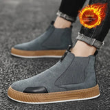 Advbridge Men's Casual Boots Fashion Platform Sneakers Winter Cotton Shoes for Men Soft Sole Ankle Boots Outdoor Men's Athletic Shoes