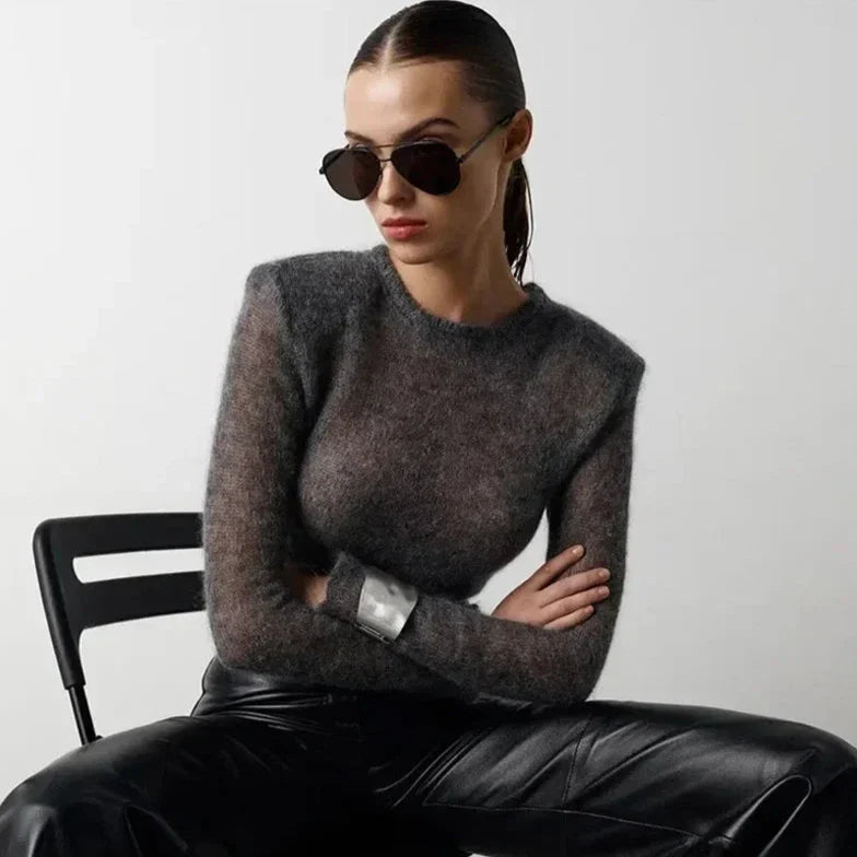 Advbridge aspen outfit winter Boss Mode See Through Knitted Sweater