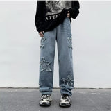 Advbridge New Fashion Stars Towel Embroidery Baggy Men Jeans Pants Y2K Clothes Straight Hip Hop Cotton Trousers Pantalon Homme mens jeans