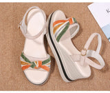 ADVBRIDGE  -  Summer women's shoes wedged sandals women's thick sole increase waterproof platform muffin bottom clasp color outside wear