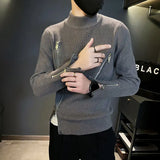 Advbridge Man Clothes Zip-up Collared Motorcycle Knitted Sweaters for Men Zipper Pullovers Korean Autumn Sweat-shirt Street Cotton Fun S X