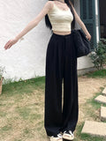 Advbridge  -  S-XL 3Colors Korean Women 2024 Summer Casual Thin High Waist Suit Pants Female Wide Leg Long Trousers Womens (73075
