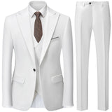 Advbridge Autumn New Men's Slim British Wedding Solid Color Dress Blazer / Male Three Piece Suit Coat Vest  Pants Trousers Waistcoat