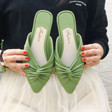 ADVBRIDGE  -  Green Indoor Slides Mules Summer 2025 Pointed Toe Women's Slippers and Ladies Sandals Black Shoes Designer Y Sale Small Size