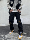 Advbridge Trousers Straight Man Cowboy Pants with Print Men's Jeans Hip Hop Star Cotton 2024 Trend Stacked 90s Streetwear Y2k Vintage Kpop