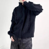 Advbridge Mens Sweater Ripped Tassel Casual Sweater Autumn Streetwear Fashion Versatile Campus Performance Long Sleeve Tops Men'S Clothing