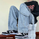 Advbridge hiphop street pants high street fashion ins dark multi-pocket workwear jeans men's loose straight