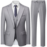 Advbridge Autumn New Men's Slim British Wedding Solid Color Dress Blazer / Male Three Piece Suit Coat Vest  Pants Trousers Waistcoat