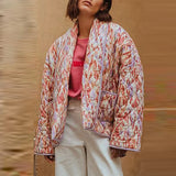 Advbridge Autumn Winer Women Coat Geometric Print Casual Jackets For Women Fashion Long Sleeve Outerwear