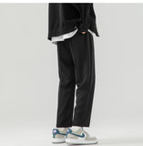 ADVBRIDGE  -  Summer Suit Pants Men Fashion Society Mens Black Dress Pants Korean Loose Straight Casual Pants Mens Office Formal Trousers