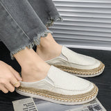 ADVBRIDGE  -  Linen Sewing Men's Casual Shoes Comfy Lightweight Summer Loafers Men Espadrilles Flat Slip-on Driving Shoes Man  Fishermen Shoes