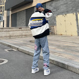 Advbridge Y2K retro street print alphabet star jeans men and women hip-hop high street spring and autumn loose straight drag casual pants