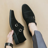 Advbridge New Classic Dress Wedding Shoes Men's Frosted Suede Derby Leather Shoes Black Casual Man Footwear Gentleman Business Male shoes