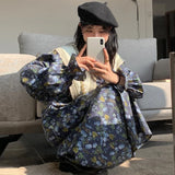Advbridge  Chic French Vintage Robes Lace Splicing Point Collar Floral Dresses Loose Puff Sleeve Long Dress Female Fashion Vestido