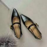 ADVBRIDGE  -  High Heeled Shoes for Women 2025 Spring Thick Heels That Are Not Tiring Retro Single Shoes Woman Black French Pointed Work Shoes