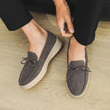 ADVBRIDGE  -  Autumn New Style Suede Casual Shallow Mouth Single Shoes for Men Fashion Trendy Slip on Comfortable Lace Up Chunky Sneakers