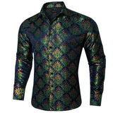 Advbridge New Luxury Silk Designer Men's Shirt Long Sleeve Social Button Down Collar Dress Shirts Blouse Prom Party Men Clothing
