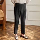 ADVBRIDGE  -  Business Commuting Non-ironing Breathable Double Pleat Striped Trousers Men's Fashionable Business Thin Draped Casual Pants