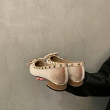 Advbridge Designer Low Heel Women Mary Jane Shoes Fashion Rivet Butterfly-knot Shoes 2025 Spring Autumn Wedding Party Shoes