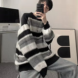 Advbridge Autumn Winter Striped Sweater Men Casual Knitted Pullover Korean Fashion Streetwear Men Clothing  New Oversized Sweater Male