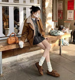 ADVBRIDGE  -  Women's Vulcanize Shoes Flat Sole Lace-up Hook & Loop Sneakers Women Leisure 2025 Spring Autumn Retro Ballet Zapatillas De Mujer