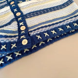 Advbridge Knitted Sweater Women's Heavy Industry Hook Flower Sweater Coat Striped Design Cardigan Women