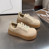 ADVBRIDGE  -  Casual Shoes for Women 2025 Spring New Height Increasing Casual Sneakers for Women's Leather Thick Soled Big Toe Women's Shoes