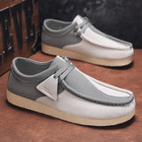ADVBRIDGE  -  Fashion Suede Loafers Shoes For Men Grey Casual Shoes Men Platform Slip-on Men's Driving Shoes Lightweight Versatile Mens Shoes