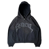 ADVBRIDGE  -  American Retro Zipper Hoodie Gothic Letter Star Print Hoodie Street Trendy Casual Coat