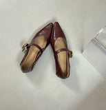 ADVBRIDGE  -  High Heeled Shoes for Women 2025 Spring Thick Heels That Are Not Tiring Retro Single Shoes Woman Black French Pointed Work Shoes