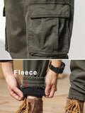 Advbridge New Multi-Pockets Winter Cargo Pants Men Fleece Liner Thick Warm Slim Fit Joggers Streetwear Casual Cotton Thermal Trousers